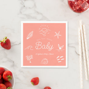 Unter dem Meer Sie bald rosa Mädchen Baby-Party Serviette