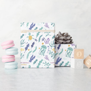 Unter dem Meer Süße Meereskreaturen Geburtstag Geschenkpapier