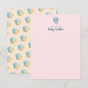 Unter dem Meer Tiere Farbige Babyparty Mitteilungskarte