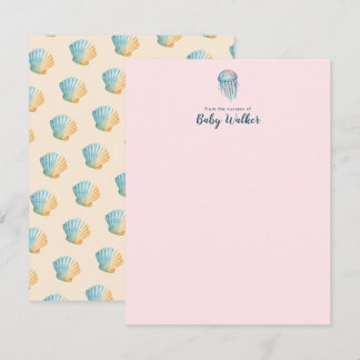 Unter dem Meer Tiere Farbige Babyparty Mitteilungskarte