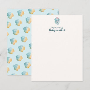 Unter dem Meer Tiere Farbige Babyparty Mitteilungskarte