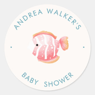 Unter dem Meer Tiere Farbige Babyparty Runder Aufkleber