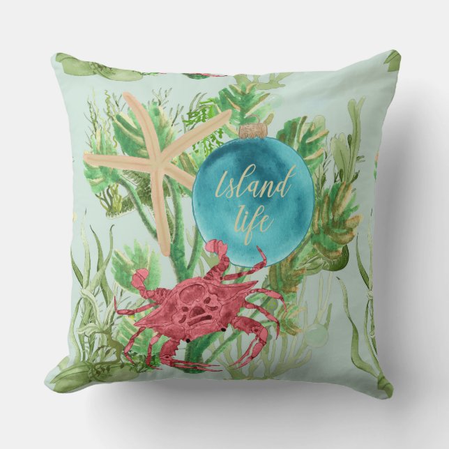 Unter dem Meer Tropeninsel Weihnachten Kissen (Vorderseite)