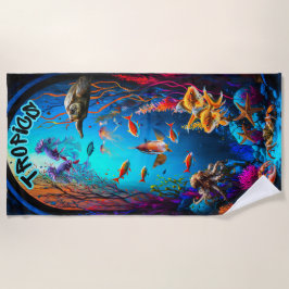 Unter dem Meer tropische Fische Strandtuch