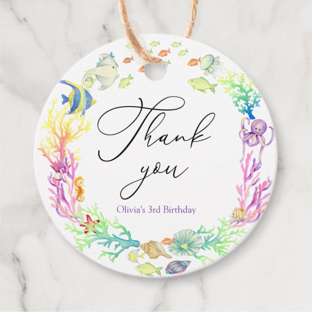 Unter dem Meer Vielen Dank für Ihre Unterstützung  Geschenkanhänger (Vorderseite)