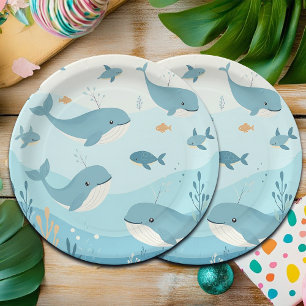 Unter dem Meer Wale & Fische Kinder Pappteller