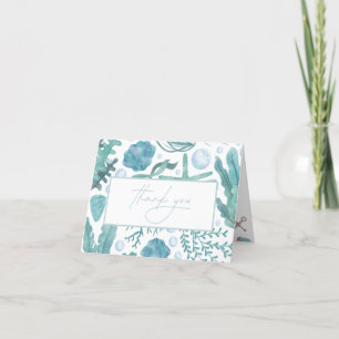 Unter dem Meer Wasserfarbe Nautic Vielen Dank Dankeskarte