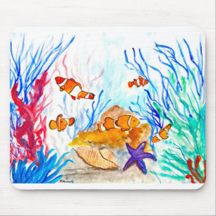 Unter dem Meer Wasserfarbfisch Ozean Küstenmeer Mousepad