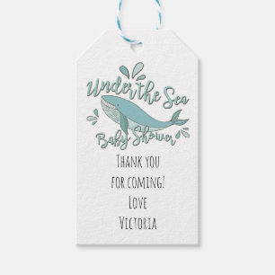 Unter dem Meer Whale Baby Shower Fevor Tags Geschenkanhänger