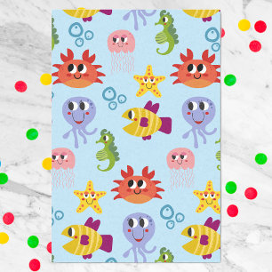 Unter dem Meer Whimsical Niedliche Lebewesen Gebur Seidenpapier