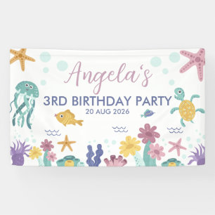 Unter dem Meer Whimsical-Ozean-Kindergeburtstagsfe Banner