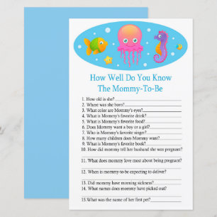 Unter dem Meer Wie gut kennen Sie das Baby-Duschba