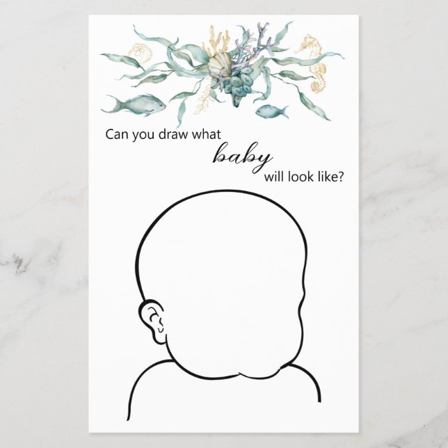 Unter dem Meer "Zeichne du, wie das Baby aussieht? Flyer (Vorne)