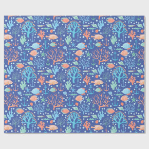 Unter dem Meeresangel Fischkorallenanchor Nautical Geschenkpapier