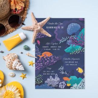 Unter dem Meeresaquarium Geburtstagsparty des Kind Einladung