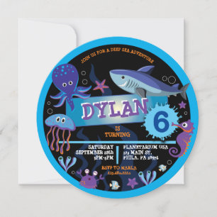 UNTER DEM MEERESAquarium Geburtstagsparty Einladun Einladung