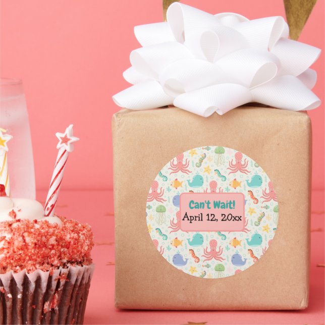 Unter dem Meeresaugenkrebs Runder Aufkleber (Party)