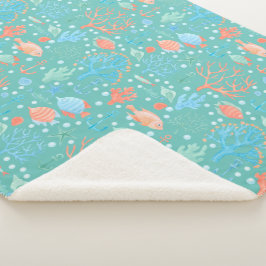 Unter dem Meeresfarbmuster Sherpadecke