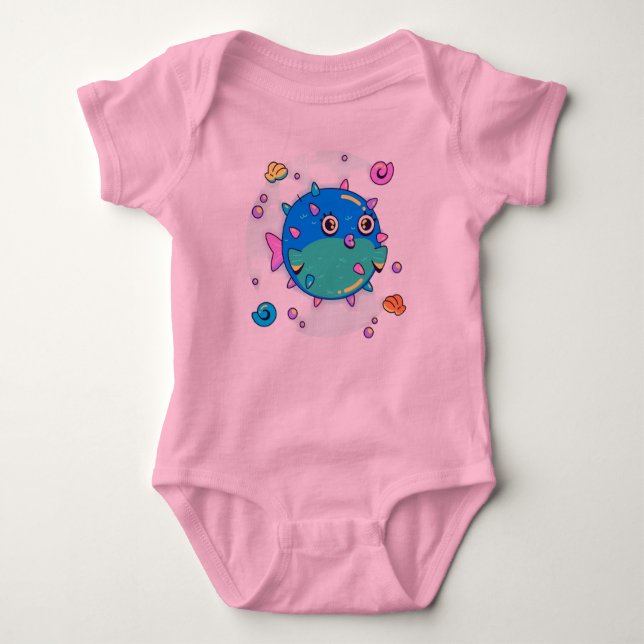 Unter dem Meeresfisch Adventure Baby Bodysuit Baby Strampler (Vorderseite)