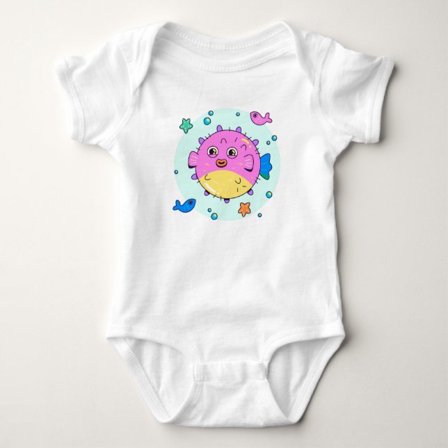 Unter dem Meeresfisch Adventure Baby Bodysuit Strampler (Vorderseite)