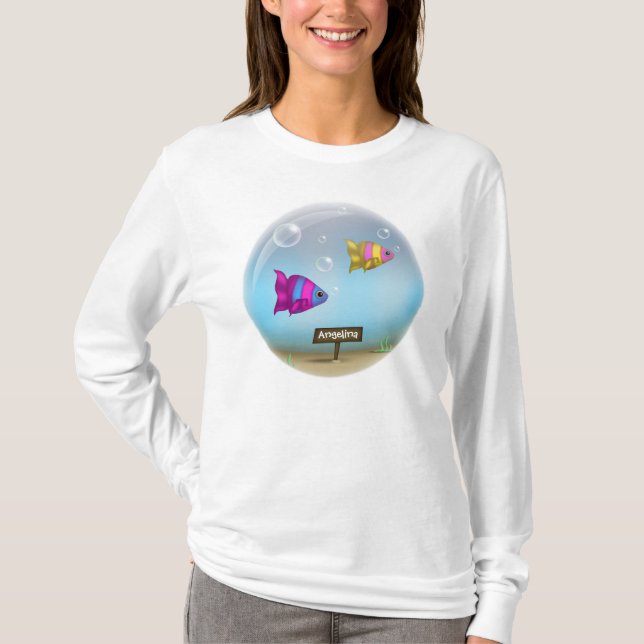 Unter dem Meeresfisch Bowl Design - Long Sleeve Ho T-Shirt (Vorderseite)