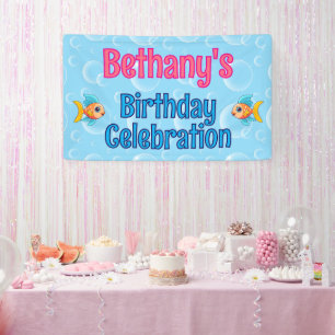 Unter dem Meeresfisch "Custom Birthday" Banner