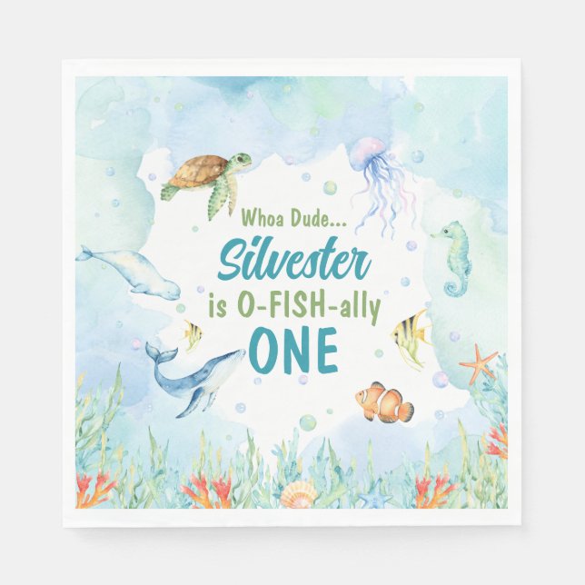 Unter dem Meeresgeburtsdatum Napkins Serviette (Vorderseite)