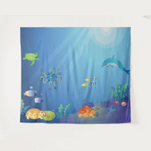 Unter dem Meeresgrund für Kinder Wandteppich