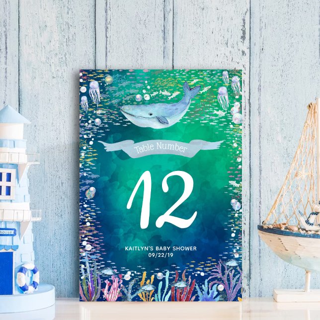 Unter dem Meeresmeer thematisches Party Tischnummer (Von Creator hochgeladen)
