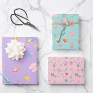 Unter dem Meeresmuster Geschenkpapier Set