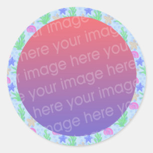 unter dem Meeresrahmen des Fotos Runder Aufkleber