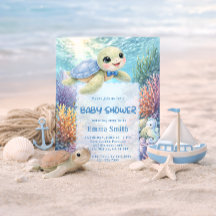Unter dem Meeresschildkröten-Jungen-Baby-Shower