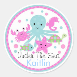 Unter dem Meeresschutzschild Runder Aufkleber