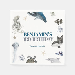 Unter dem Meereswald leben Geburtstag Serviette