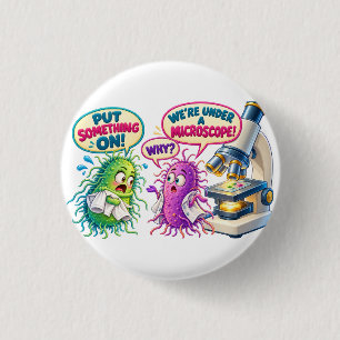 Unter dem Mikroskop – Lustige Mikrobiologie Bakter Button