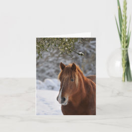 Unter dem Mistelzweig Pferdweihnachten Feiertagskarte