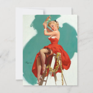 Unter dem Mistelzweig Pin-up Einladung