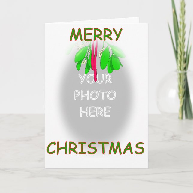 Unter dem Mistletoe Feiertagskarte (Vorderseite)