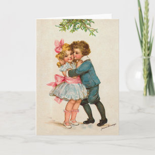 Unter dem Mistletoe Feiertagskarte