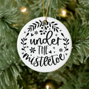 Unter dem Mistletoe modern Keramik Ornament
