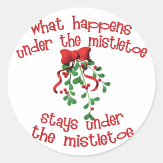 Unter dem Mistletoe Runder Aufkleber