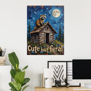 Unter dem Mond: Raccoon's High Perch Poster