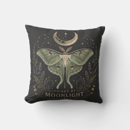 Unter dem Mondlicht geleitet - Luna-Motte - Himmel Kissen