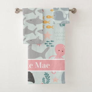 Unter dem Motto "Freunde des Meeres" Badhandtuch Set
