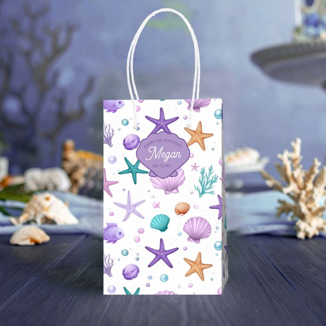 Unter dem Muster für das Leben in der Meeresumwelt Mittlere Geschenktüte (Von Creator hochgeladen)