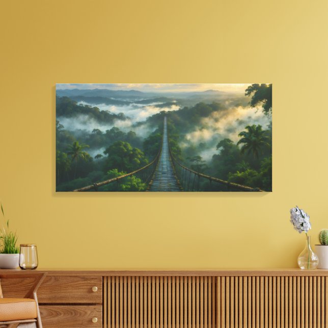 Unter dem Nebel eine geheime Stretchelkanvas Print Leinwanddruck (Insitu (Wohnzimmer))