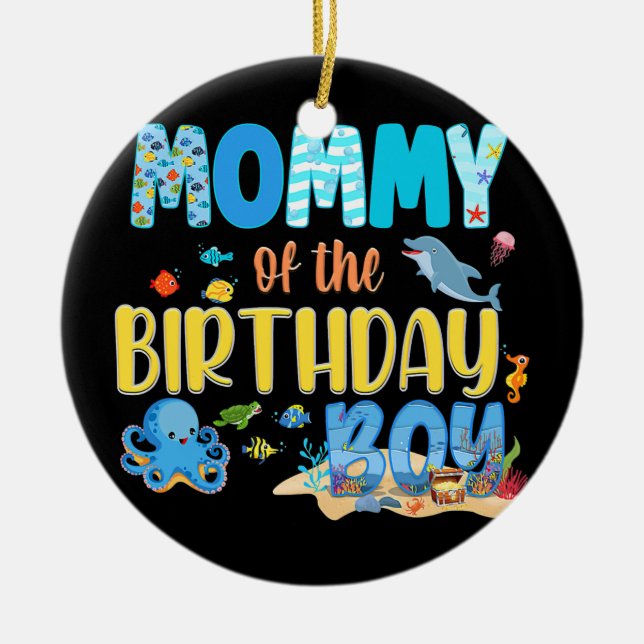 Unter dem Party Birthday Fish Aquarium Keramik Ornament (Vorne)