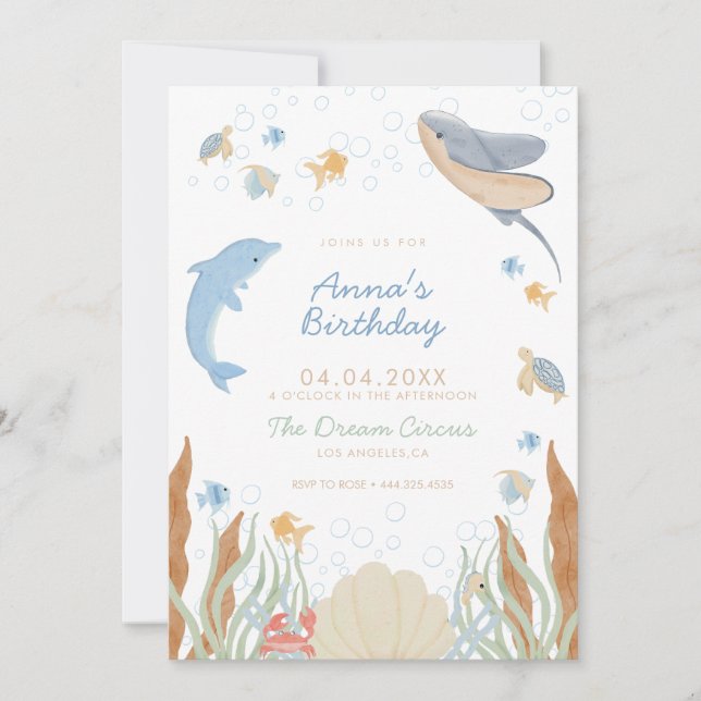 Unter dem Party des Kindergeburtstags Einladung (Vorderseite)