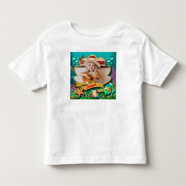 Unter dem Party "Sea & Mermaid Birthday Girl" Kleinkind T-shirt (Vorderseite)