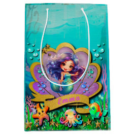 Unter dem Party "Sea & Mermaid Birthday Girl" Mittlere Geschenktüte